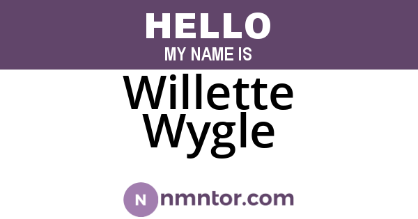 Willette Wygle