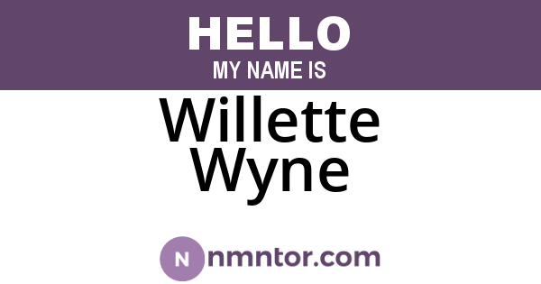 Willette Wyne
