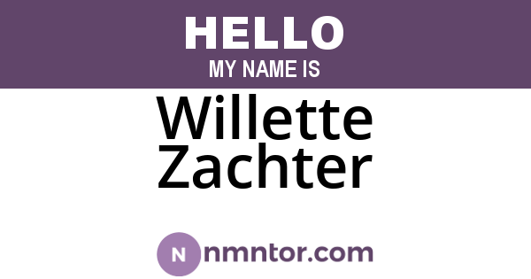 Willette Zachter