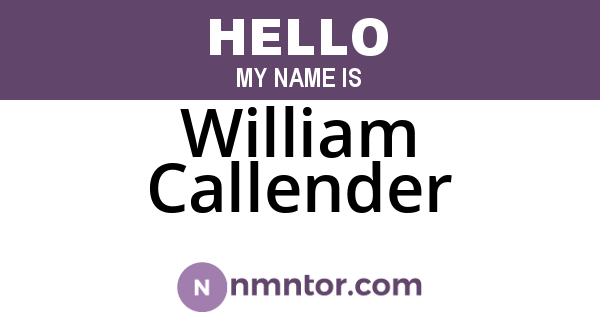 William Callender