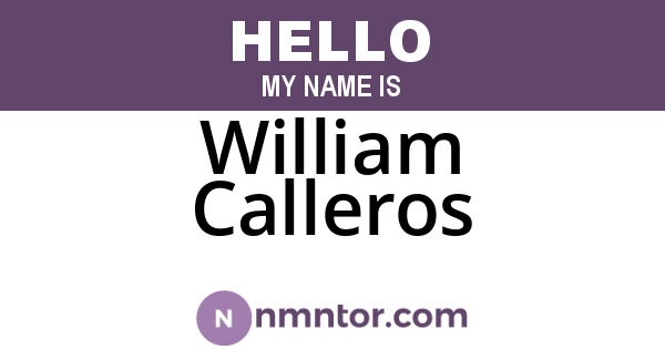 William Calleros