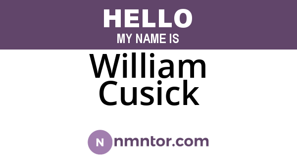 William Cusick