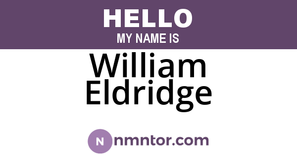 William Eldridge