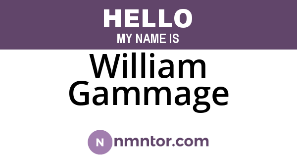 William Gammage