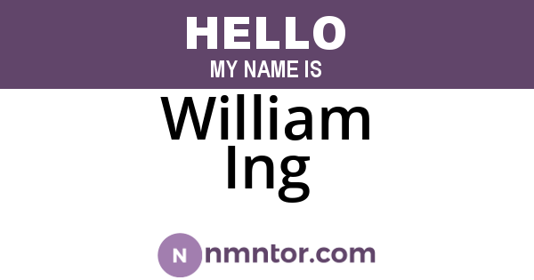 William Ing