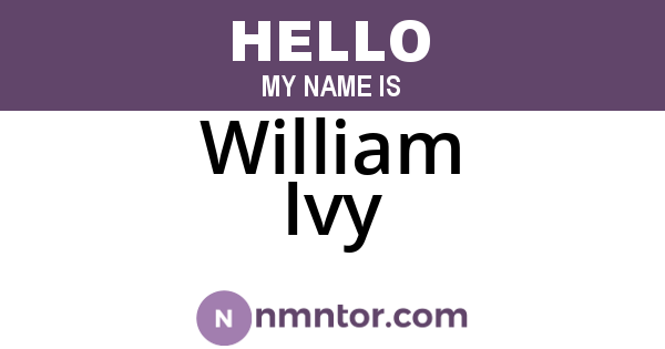 William Ivy