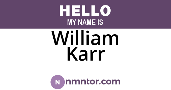 William Karr