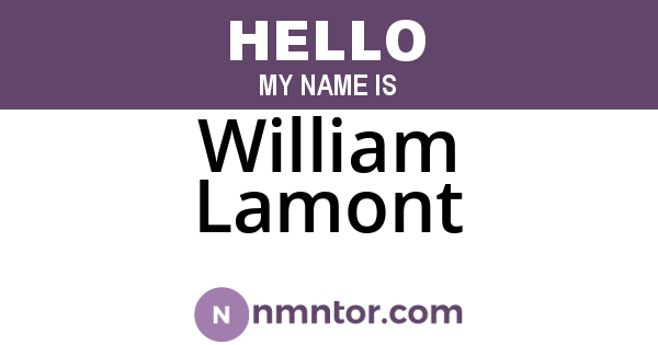 William Lamont