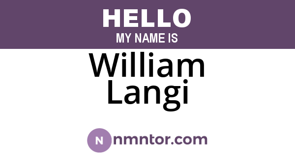 William Langi