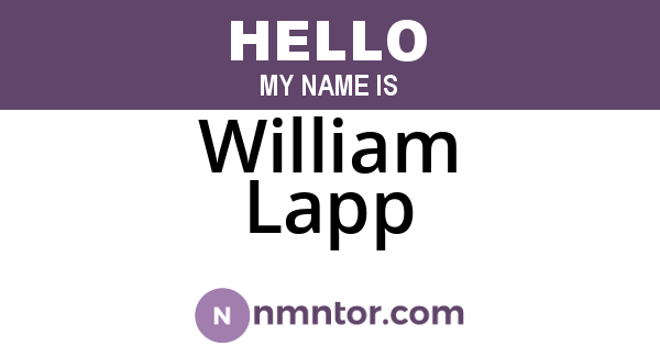 William Lapp
