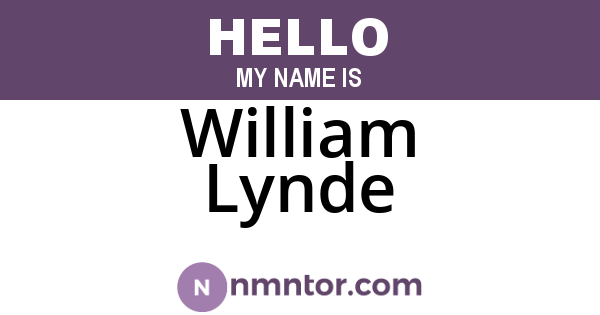 William Lynde