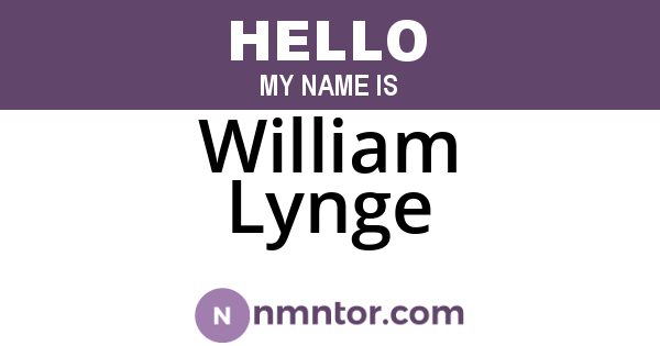 William Lynge