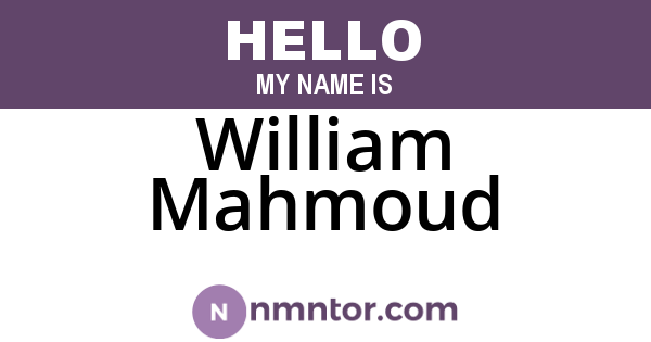 William Mahmoud