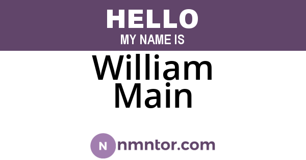 William Main