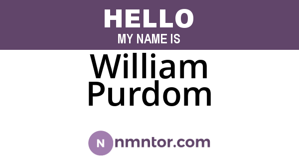 William Purdom