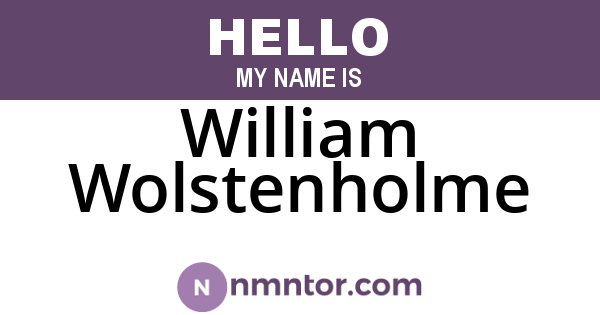 William Wolstenholme