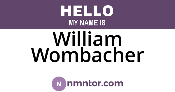 William Wombacher
