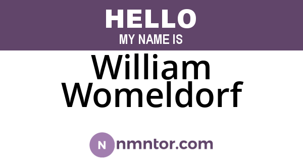 William Womeldorf