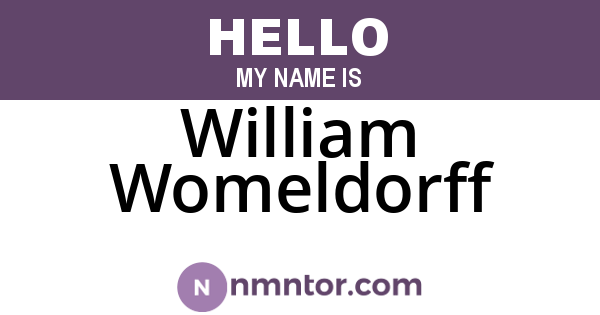 William Womeldorff