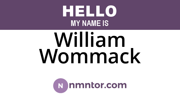 William Wommack
