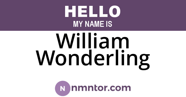 William Wonderling
