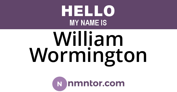 William Wormington