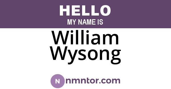 William Wysong