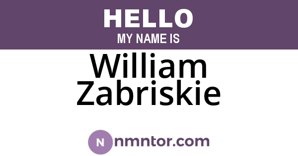 William Zabriskie