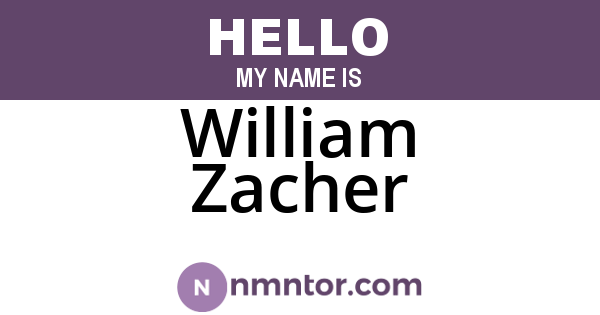William Zacher