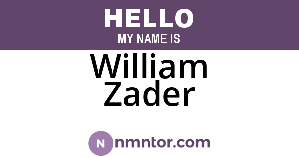 William Zader