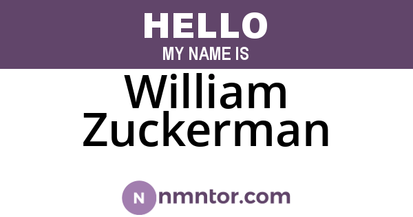 William Zuckerman