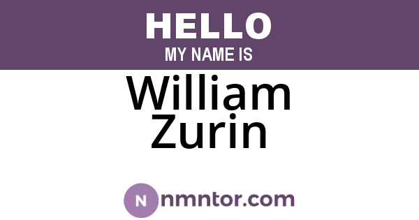 William Zurin