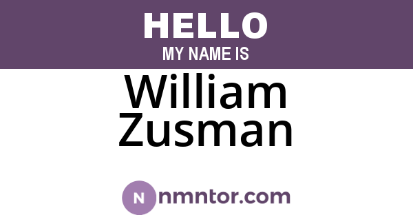 William Zusman