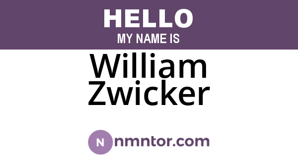 William Zwicker