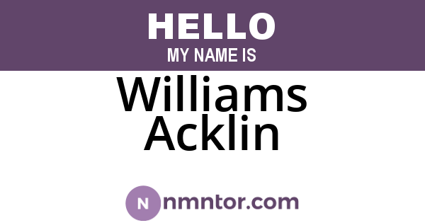 Williams Acklin