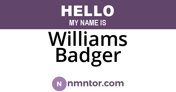 Williams Badger