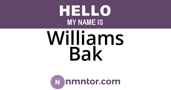 Williams Bak