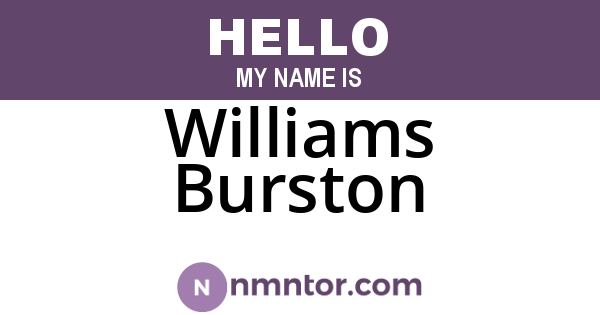 Williams Burston