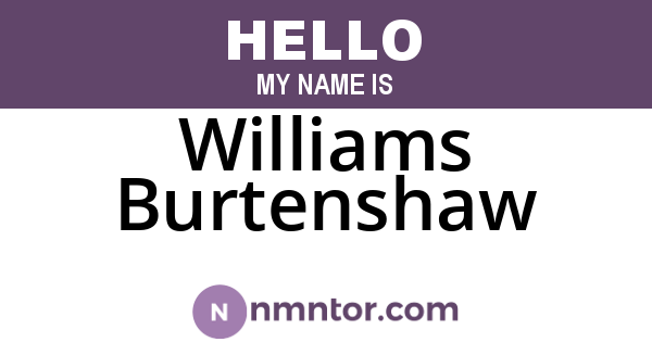 Williams Burtenshaw