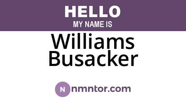 Williams Busacker