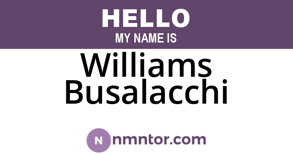 Williams Busalacchi