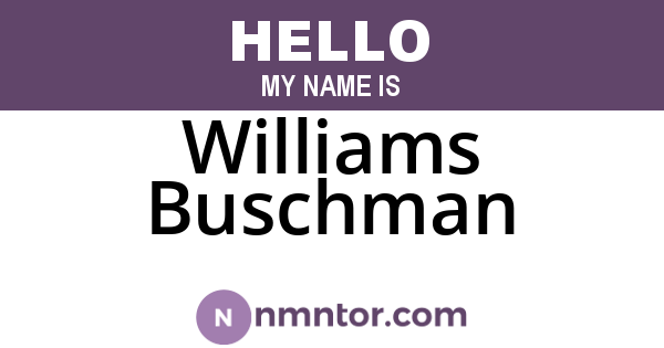 Williams Buschman