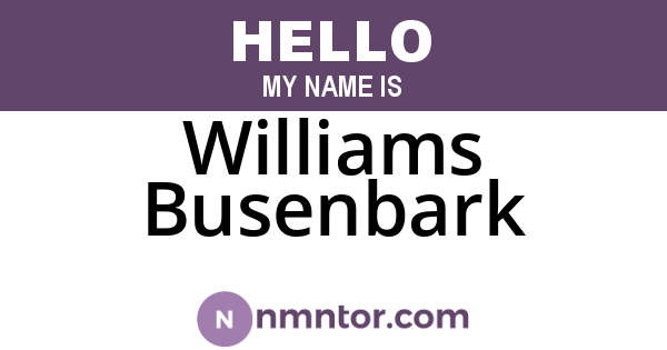 Williams Busenbark