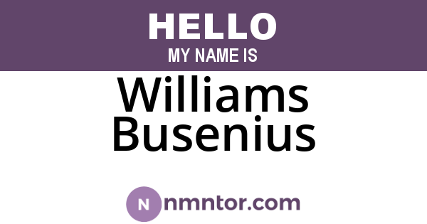 Williams Busenius