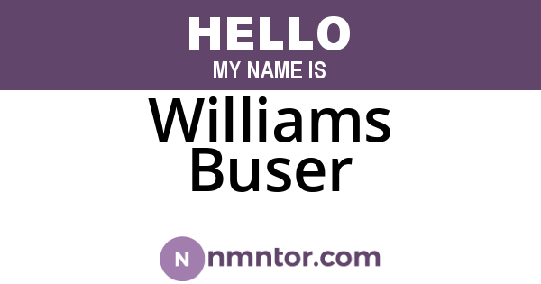 Williams Buser