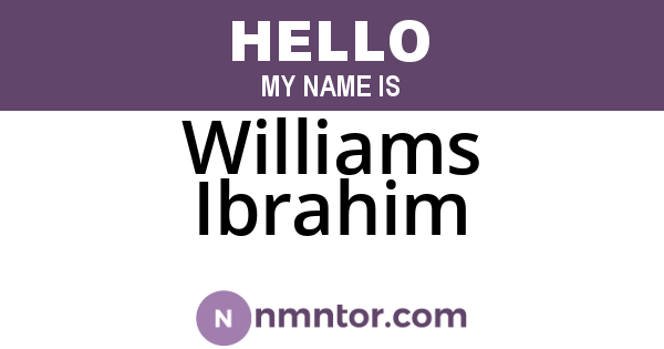 Williams Ibrahim