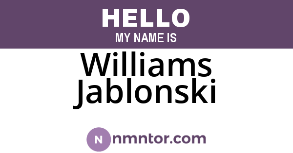 Williams Jablonski