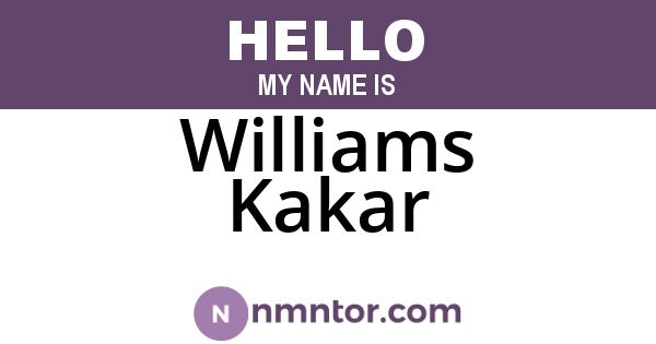 Williams Kakar