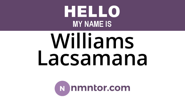 Williams Lacsamana