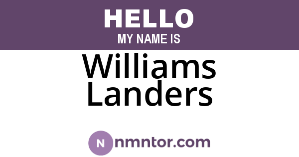 Williams Landers